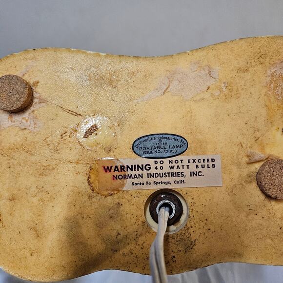 Underwriters Laboratories Figurine Lamp Hickory Dickory Dock VTG - Picture 3 of 4